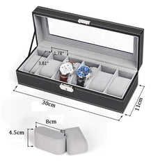 1/2/3/5/6 Grids Watch Box PU Leather Watch Case Holder Organizer Storage Box