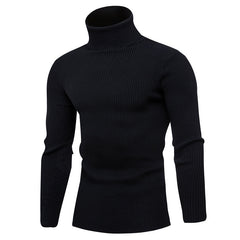 Pullover Turtleneck Thickened Sweater Casual Vertical Striped Sweater