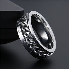 ZORCENS Stainless Steel Wedding Band Ring Roman Numerals