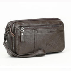 Business Clutch Wallet Real Leather Wrist Money Bags First Layer