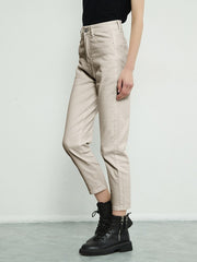 White Jeans For Women Casual Baggy Harem Boyfriend Jeans High Waist