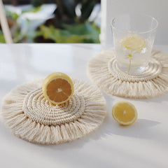 Macrame Cup Cushion Bohemia Style Non-slip Cup Mat