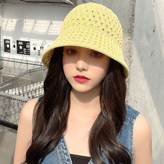 Solid Handmade Crochet Floppy Top Summer Hats