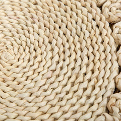 Handmade Round Placemat Made Of Corn Husk Wipeable Table Mat