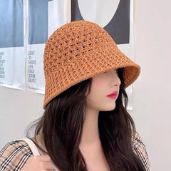 Handmade Crochet Floppy Top Hats Collapsible Dome Bucket Hat