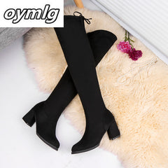Women Casual Over the Knee boots shoes Winter Round Toe Platform