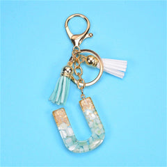 Exquisite Resin Initial Letter Keychain