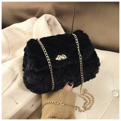 Plush Purses Handbags Female Phone Shoulder Bag Girls Wallet