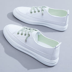Comfortable Casual Flat White Lace-up Shoes Summer Vulcanized