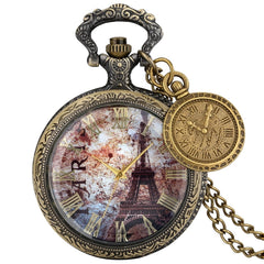 Vintage Antique Copper Steampunk Bronze Hollow Gear Quartz Pocket Watch