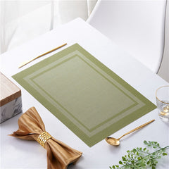 6/4pcs Rectangle Placemat Restaurant Washable PVC Durable Dining Table
