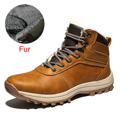 Warm Men Boots Genuine Leather Fur Plus Men Snow Boots
