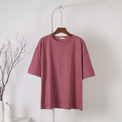 Soft Basic T Shirt Women Oversized Casual Solid Tee
