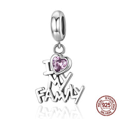 Sterling Silver Heart Vintage Charms Beads Fit Original DIY Bracelets