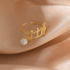 Pearl Zircon Rings for Woman 2021 Vintage Sexy Open Ring