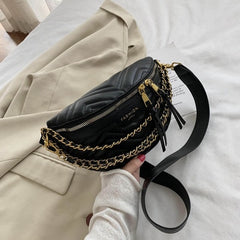 Solid Color Chain Small Fanny Packs