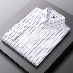 Mens Striped Shirts Long Sleeve Button Down Shirt Business