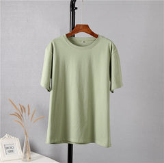 Basic Cotton T Shirt Women New Loose Solid Tees