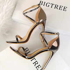 High Heels Women Pumps Sparkle Sequins Stiletto Heels 10 Cm Party Shoes