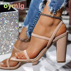 Women Sandals Ladies 8.5cm High Heels Shoes Woman Pumps Open Toes