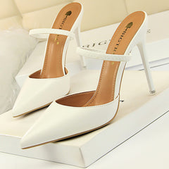 Shoes Rivet High Heels Woman Pumps Pu Leather Women Heels 9cm