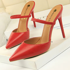 Shoes Rivet High Heels Woman Pumps Pu Leather Women Heels 9cm