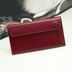Slim Genuine Leather Women Wallet Female Long Clutch Coin Purses