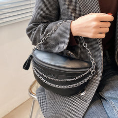 Solid Color Chain Small Fanny Packs