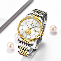 Women Watch Brand Fashion Ladies Watch Elegant Gold Steel Wristwatch