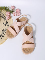 Sandals Summer Shoes Women New Ladies Sewing cross Out Wedges