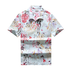 Fashion Mens Hawaiian Shirts Short Sleeve Button Coconut Tree Print Casual