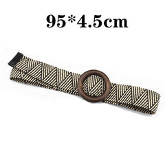 Belts For Women Vintage Boho Braided Waist Belt Black Coffee