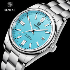 Men Mechanical Wristwatches 10Bar Waterproof Automatic Watch Stainless Steel