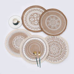 ROUND Cotton and linen Placemat For Dining Table Mat