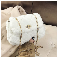 Plush Purses Handbags Female Phone Shoulder Bag Girls Wallet