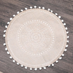 ROUND Cotton and linen Placemat For Dining Table Mat