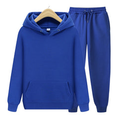 Men casual wear suit sportswear suit solid color pullover + pants suit