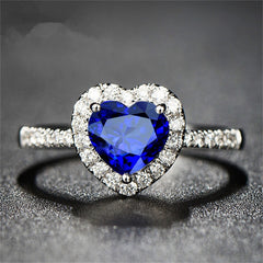 CC Heart Rings Jewelry Cubic Zirconia Stone Elegant Ring Accessories