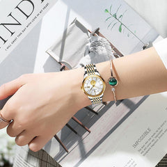 Women Watch Brand Fashion Ladies Watch Elegant Gold Steel Wristwatch