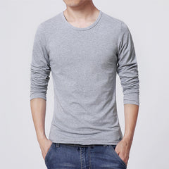 Men Shirt Sweaters Solid Color Half High Collar Casual Slim Long Sleeve