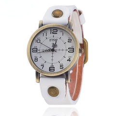 Vintage Cow Leather Bracelet Watch Women Wrist Watches