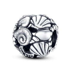 Silver Color Heart Shaped Charms Beads