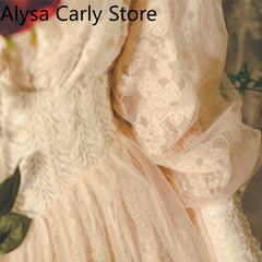 French Vintage Fairy Lace Casual Embroidery Party Dresses