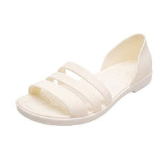 Women Summer Flat Sandals Open-Toed Slides Slippers Candy Color Casual