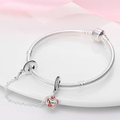 Color Flower Safety Chain Charms Beads Fits Original Bracelet