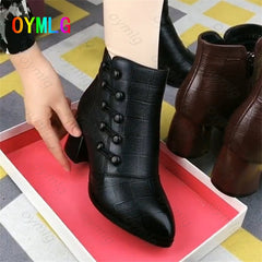 high-heeled small short boots ankle women shoes