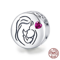 Sterling Silver Heart Vintage Charms Beads Fit Original DIY Bracelets