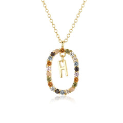 Silver Gold Letters A - Z Initial M S C K Alphabet Long Chain Necklace