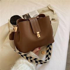 Vintage Simple Small PU Leather Bucket Crossbody Bags
