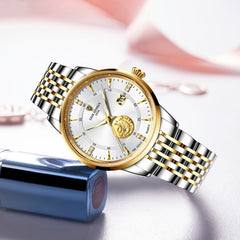 Women Watch Brand Fashion Ladies Watch Elegant Gold Steel Wristwatch